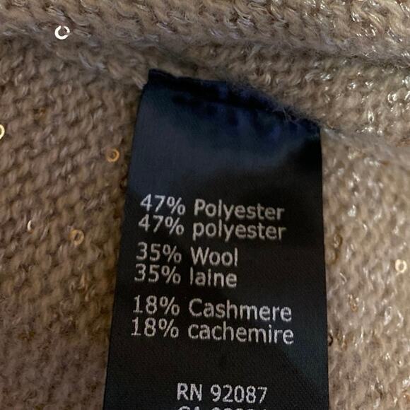 Saks Fifth Avenue Gold Metallic Wool Cashmere Sleeveless Tank Sweater Vest Top S - Picture 5 of 5